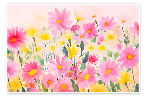 Poster Whimsical Wildflower Meadow I