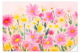 Wandsticker Whimsical Wildflower Meadow I