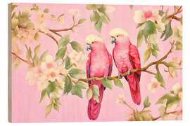 Tableau en bois Tropical Birds Romance