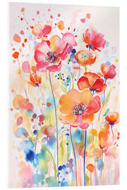 Tableau en verre acrylique Whimsy Wildflower Garden - Andrea Haase