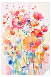 Wandsticker Verspielter Wildblumengarten