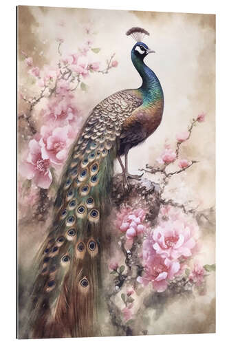 Cuadro de plexi-alu Peacock Fantasy Flower Garden