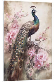 Magnettafel Pfau Fantasie im Blumengarten