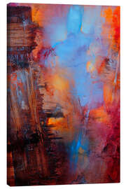 Tableau sur toile Game of colours in red and blue - Annette Schmucker