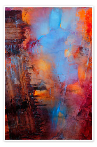 Poster Game of colours in red and blue