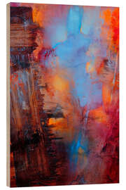 Cuadro de madera Game of colours in red and blue - Annette Schmucker
