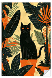 Muursticker Boho King Cat