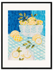 Impresión de arte enmarcada Tablescape Lemons