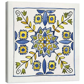 Canvas-taulu Lemon Yellow Tiles With Blue