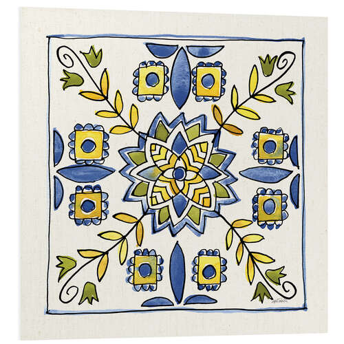 PVC print Lemon Yellow Tiles With Blue