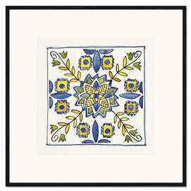 Innrammet kunsttrykk Lemon Yellow Tiles With Blue