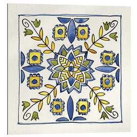 Quadro em plexi-alumínio Lemon Yellow Tiles With Blue