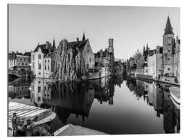 Magnettafel Altstadt von Brügge am Abend