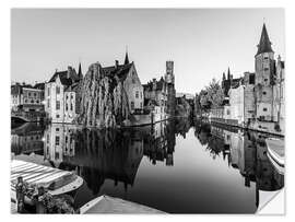 Wandsticker Altstadt von Brügge am Abend