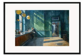 Gerahmter Kunstdruck Erste Sonnenstrahlen im Café Hopper
