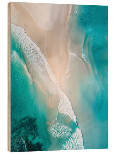 Wood print Aerial view of beach and coast in Victoria, Australia