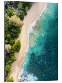 Alumiinitaulu Aerial view of coast and beach on Maui, Hawaii, USA