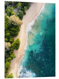 Hartschaumbild Luftbild Küste und Strand auf Maui, Hawaii, USA