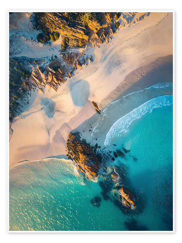 Póster Aerial view of coast and beach in Victoria, Australia