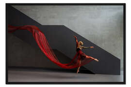 Gerahmter Kunstdruck Ballerina mit Tuch