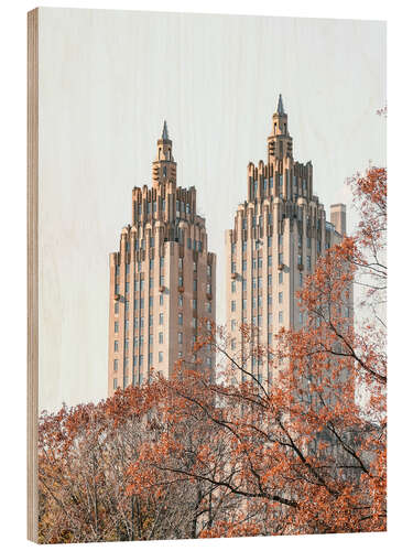 Wood print Central Park Buildings, New York City