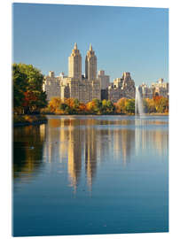 Akryylilasitaulu New York, pond in Central Park and El Dorado - Nikita Abakumov