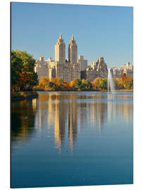 Stampa su alluminio New York, pond in Central Park and El Dorado - Nikita Abakumov