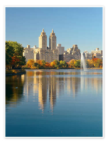 Poster New York, pond in Central Park and El Dorado