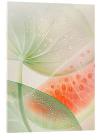 Tableau en verre acrylique Delicate watermelon with drops - Frank Daske