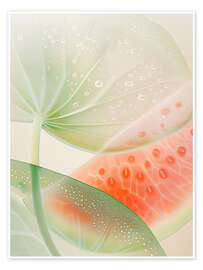 Wandbild Zarte Wassermelone mit Tropfen - Frank Daske