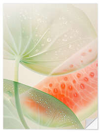 Sticker mural Delicate watermelon with drops - Frank Daske