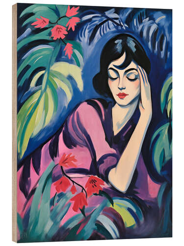 Wood print Blue Daydream
