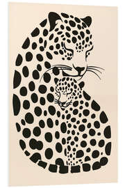 Hartschaumbild Leoparden-Mutter mit Baby - Frank Daske