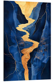 Magnettafel Goldener Wasserfall in Blauen Bergen