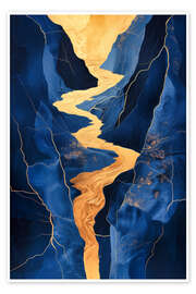 Poster Golden Waterfall in Blue Mountains