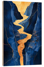 Tableau en bois Golden Waterfall in Blue Mountains