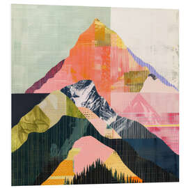 Hartschaumbild Träumerei bei Sonnenaufgang in den Bergen