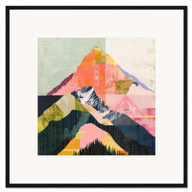 Gerahmter Kunstdruck Träumerei bei Sonnenaufgang in den Bergen