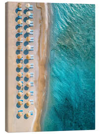 Canvas print Aerial view of beach with umbrellas on Crete, Greece - Christian Müringer