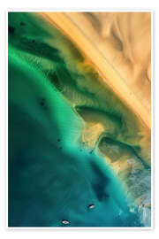 Póster Aerial view of sandy coast in Victoria, Australia