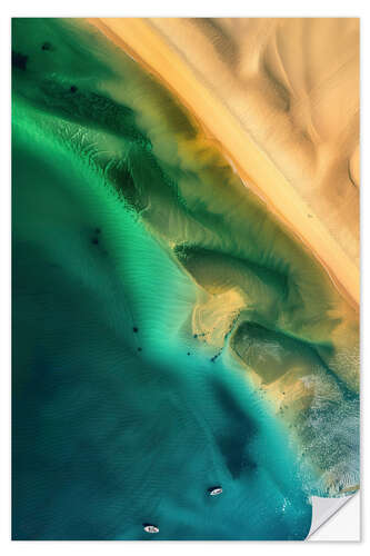 Autocolante decorativo Aerial view of sandy coast in Victoria, Australia