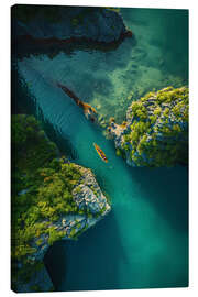 Canvastavla Aerial view kayaking in Halong Bay, Vietnam - Christian Müringer