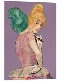 Quadro em acrílico Portrait of Lili Elbe with a Green Feather Fan - Gerda Wegener