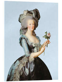 Akrylglastavla Marie Antoinette med en ros - Elisabeth Louise Vigee-Lebrun