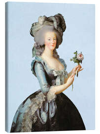 Lienzo Marie Antoinette with a Rose - Elisabeth Louise Vigee-Lebrun