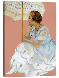 Quadro em tela Young woman with an Umbrella, Saint Maxime - Henri Lebasque