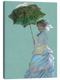 Tableau sur toile Woman with a parasol - Claude Monet