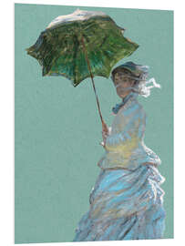 Hartschaumbild Frau mit Sonnenschirm