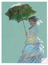 Wandsticker Frau mit Sonnenschirm