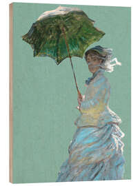 Tableau en bois Woman with a parasol - Claude Monet